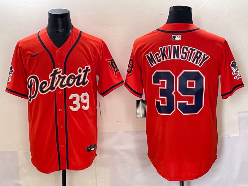 Men 2025 Detroit Tigers #39 Mckinstry Orange Nike MLB Jersey style 03